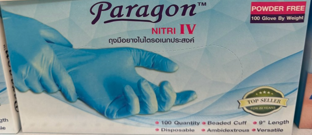 PARAGON NITRI IV ถุงมือยางไนไตรอเนกประสงค์ Powder Free